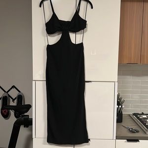 Black cutout midi dress